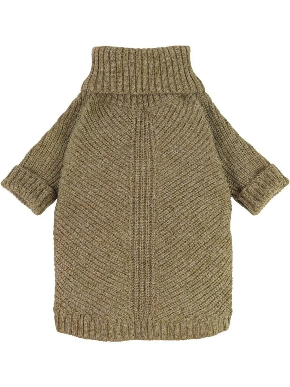 Cozy Thermal Knitted Dog Sweater - Winter Coat, Turtleneck Jacket, Sage Green